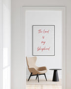 Psalm 23 Print, The Lord Is My Shepherd Wall Art, Christian Bible Verse Decor