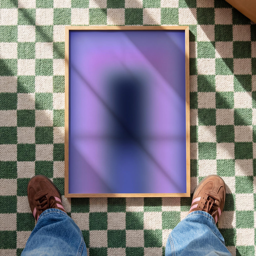 Purple Gradient Art Print, Lavender Blue Abstract Poster, Modern Wall Decor