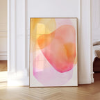 Peach Pink Abstract Wall Art, Soft Pastel Shape Print, Minimal Modern Decor