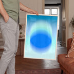 Blue Gradient Art Print, Aqua Aura Poster, Modern Wall Decor