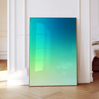 Blue Green Gradient Poster, Minimalist Abstract Print, Modern Color Field Wall Art