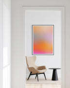 Orange Gradient Art Print, Peach Pink Abstract Poster, Modern Wall Decor