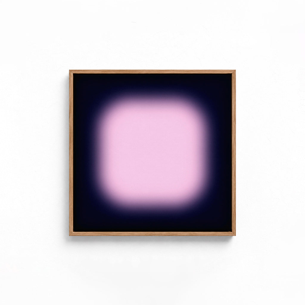 Navy Pink Wall Art Print, Soft Glow Abstract, Square Modern Wall Decor, Gradient Art