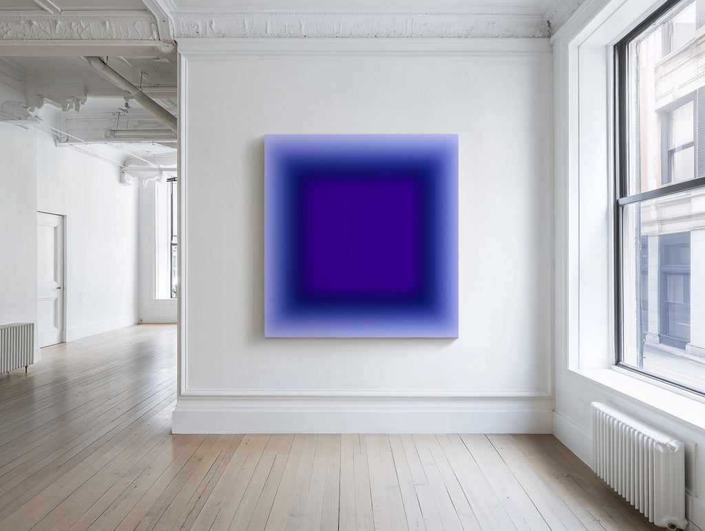 Blue Abstract Gradient Wall Art Printable, Purple Blue Modern Poster, Minimal Contemporary Decor
