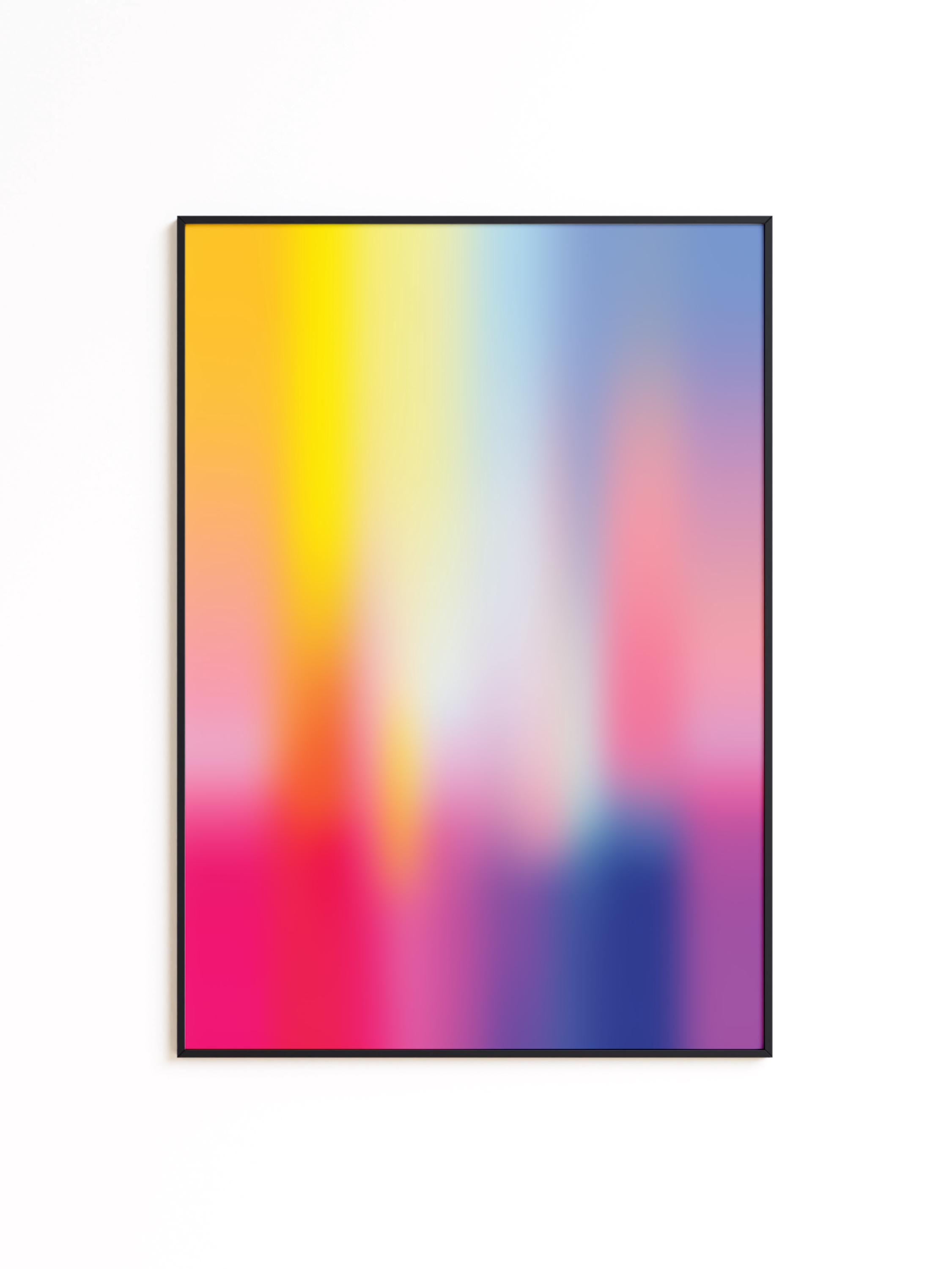 Rainbow Aura Art Print, Colorful Blur Poster, Dreamy Modern Wall Decor
