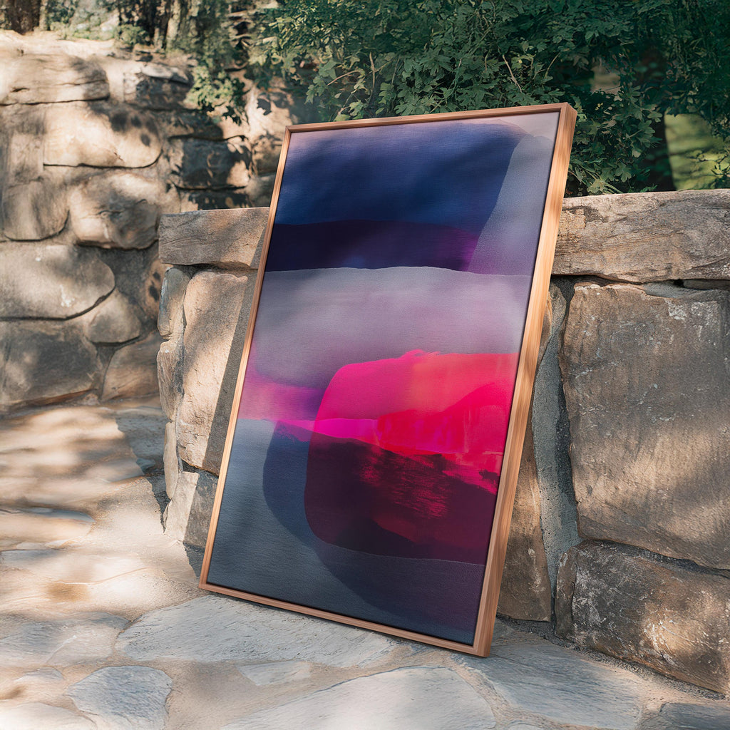 Pink Navy Abstract Art Print