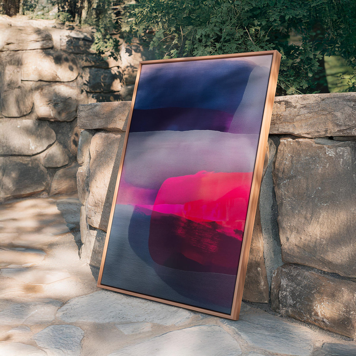 Pink Navy Abstract Art Print
