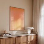 Peach Wall Art Print, Soft Orange Gradient, Minimal Abstract Decor