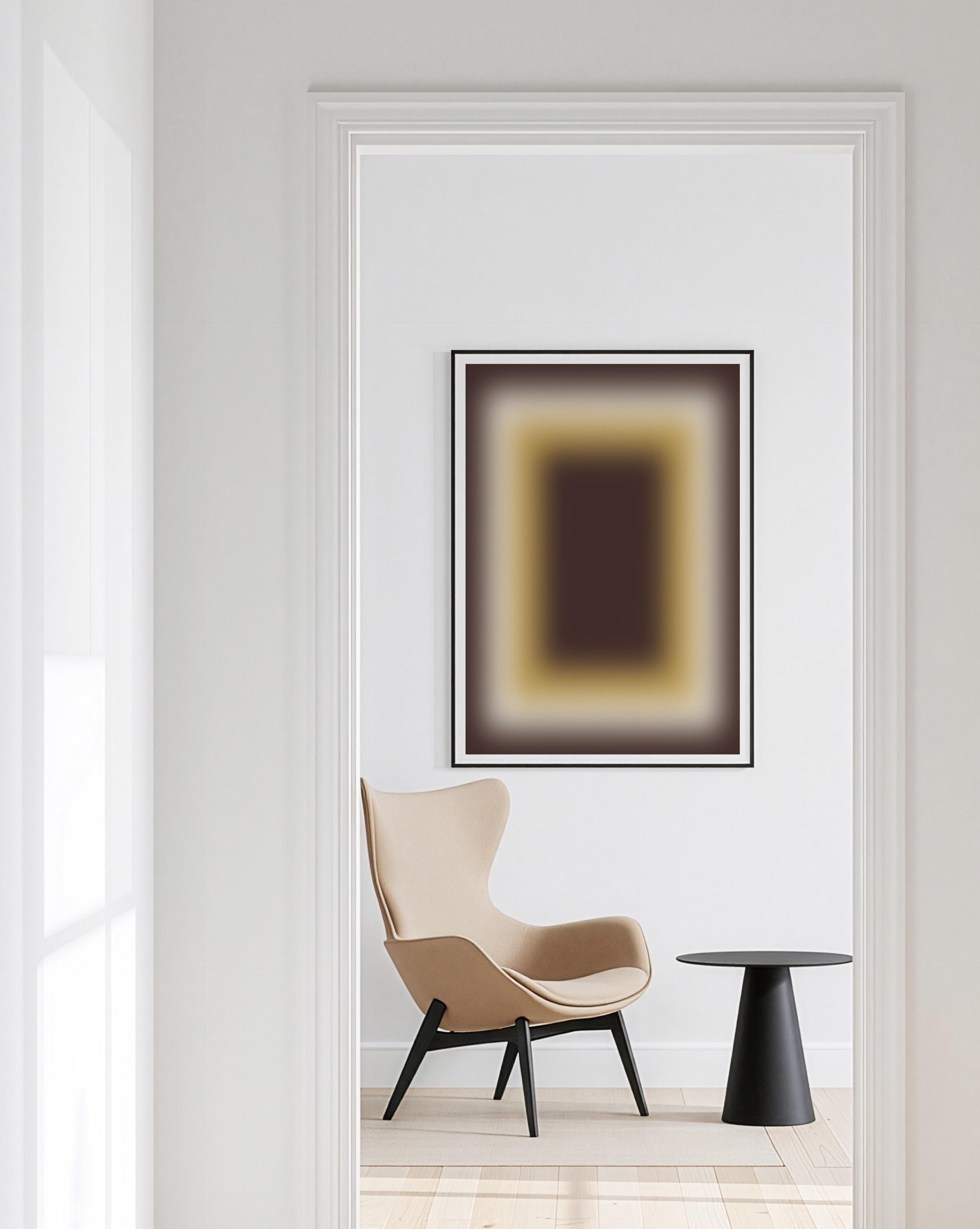 Brown Wall Art Print, Chocolate Cream Gradient, Minimal Abstract Decor