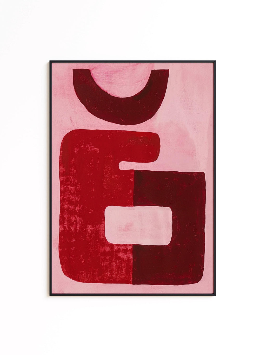 Red Abstract Art Print, Minimal Modern Wall Decor, Bold Graphic Painting