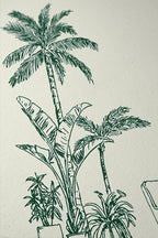 Palm Tree Wall Art Print, Minimal Botanical Line Art, Green Tropical Decor