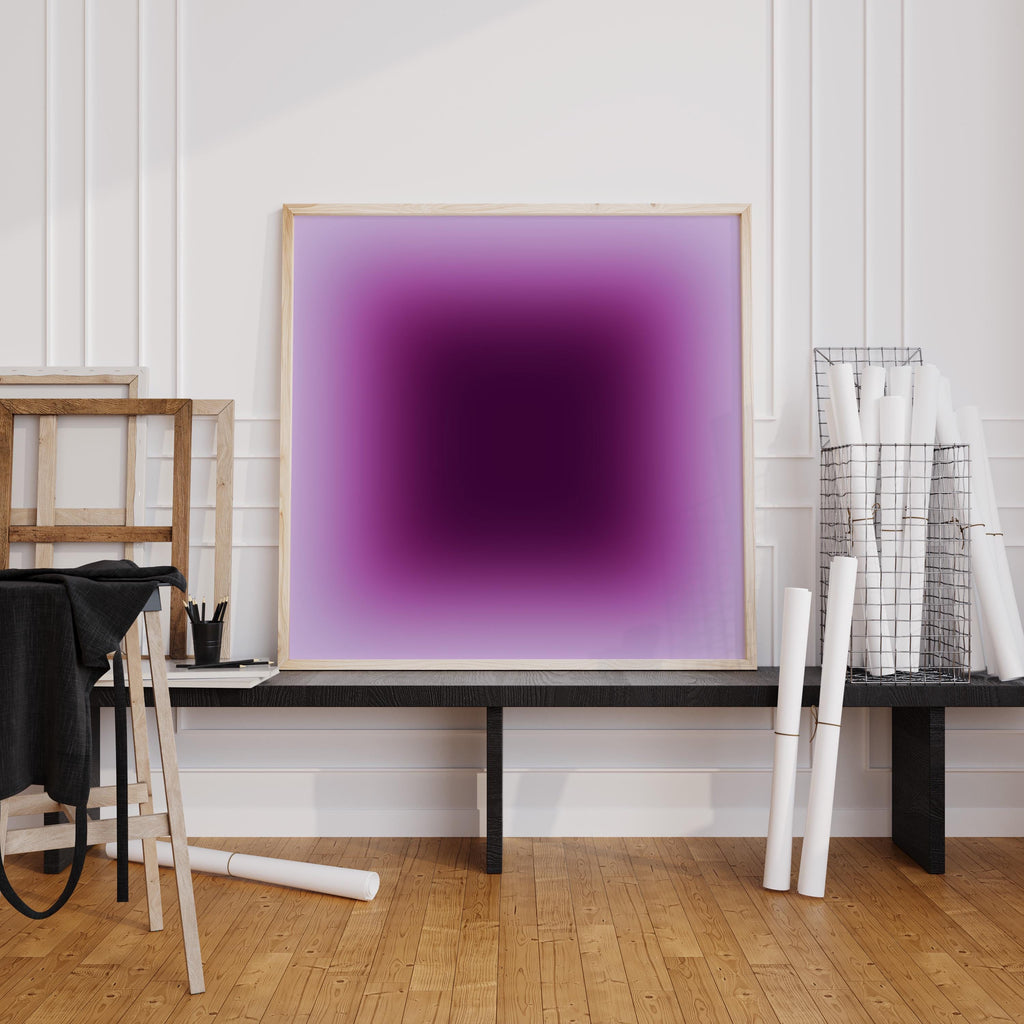 Purple Gradient Abstract Wall Art Print, Moody Minimalist Poster, Modern Office Bedroom Decor, Digital Download Printable Art