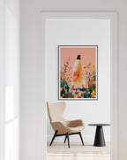 Jesus Walking Through Flowers Print, Christian Wall Art, Faith Inspired Floral Painting, Bible Decor Printable Wall Art