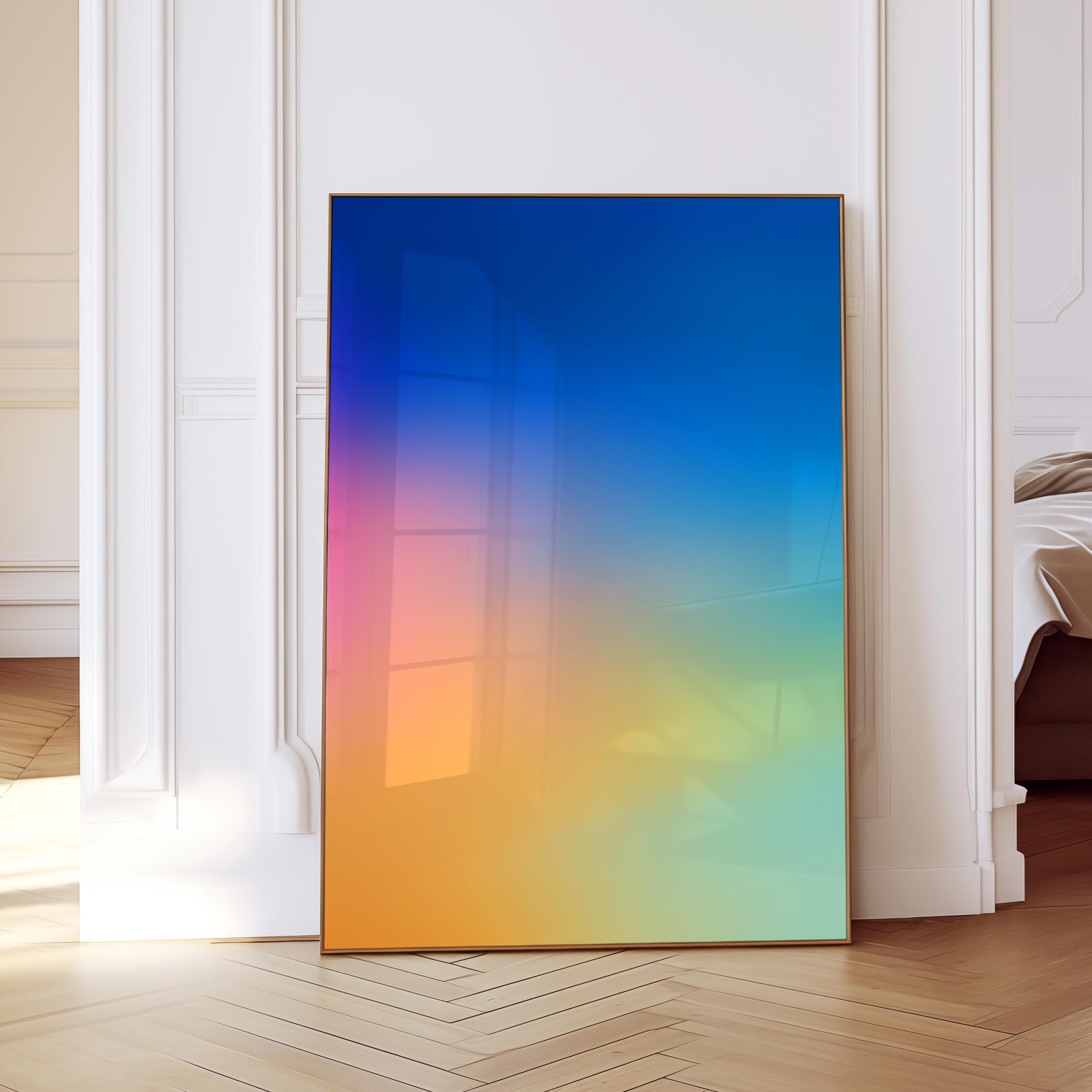Color Gradient Wall Art Printable, Minimalist Modern Poster Set, Soft Pastel Abstract Decor