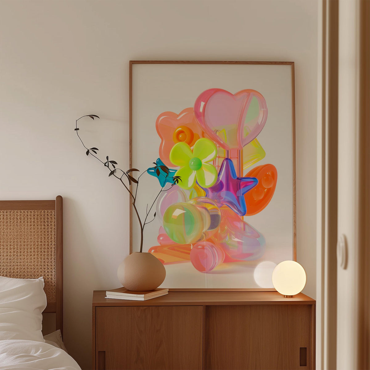 Vibrant Balloon Art Print, Y2K Pop Wall Art, Teen Room Decor, Colorful Poster