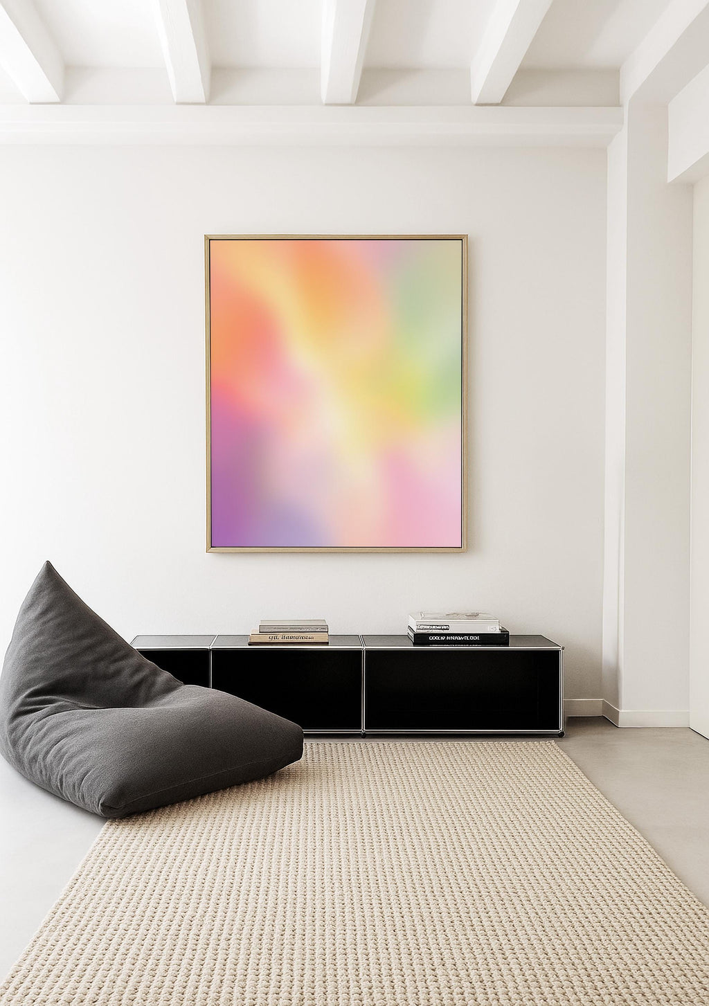 Pastel Gradient Art Print, Dreamy Rainbow Abstract Poster, Soft Color Wall Decor