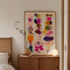 Colorful Abstract Shapes Print, Modern Organic Composition Wall Art