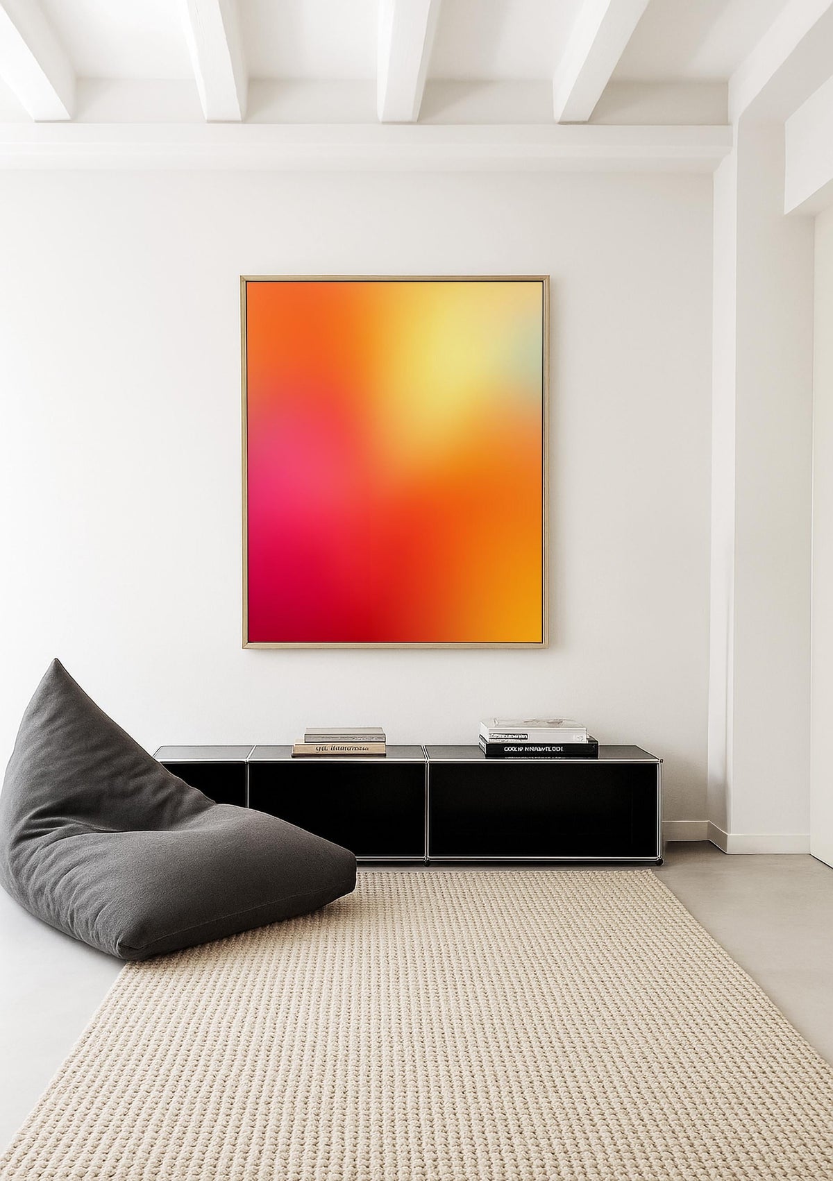 Sunset Gradient Wall Art Printable, Orange Red Abstract Poster, Warm Minimal Decor, Modern Color Field Art