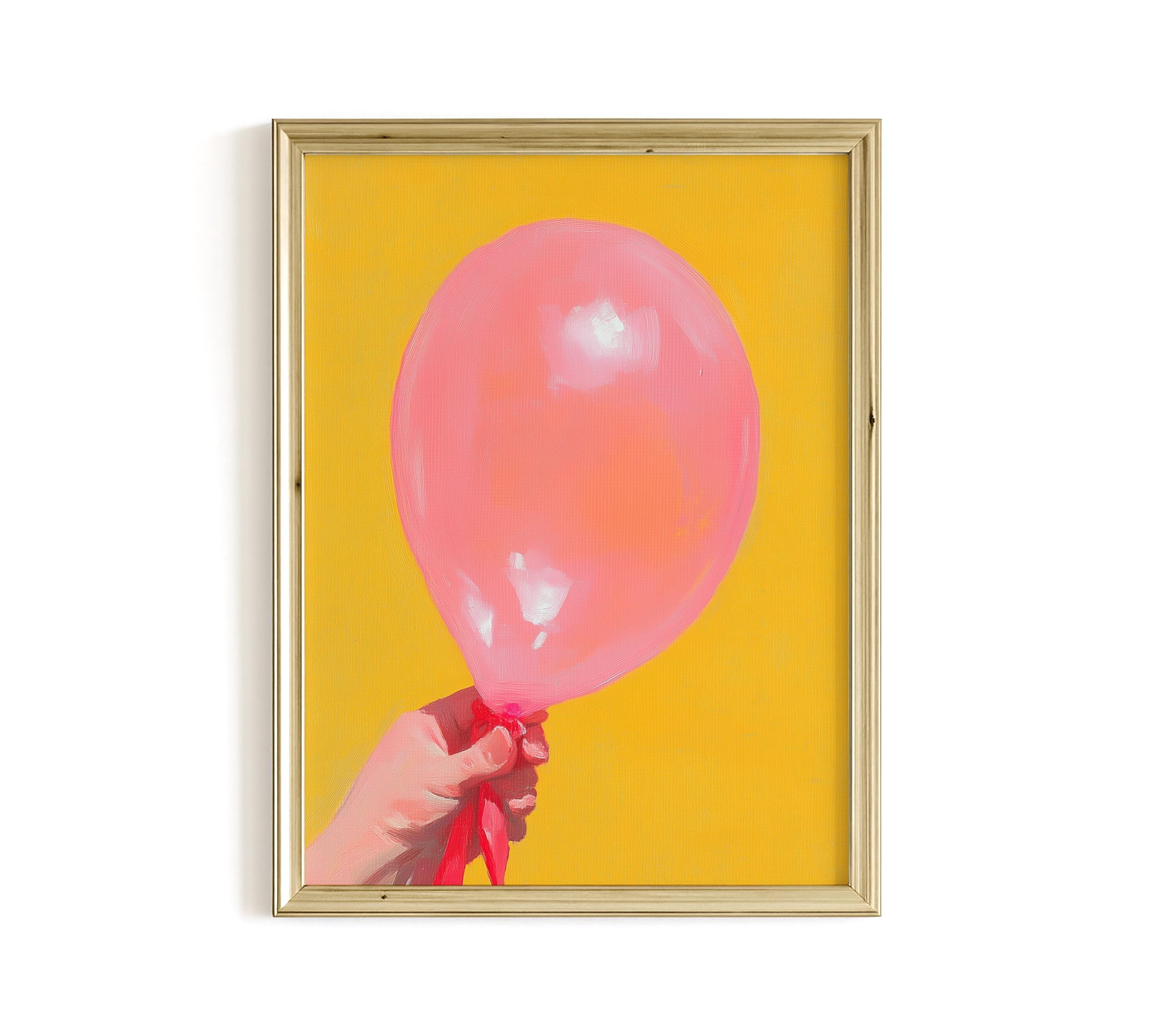 Pink Balloon Pop Art Print, Birthday Celebration Wall Art (Digital Download)