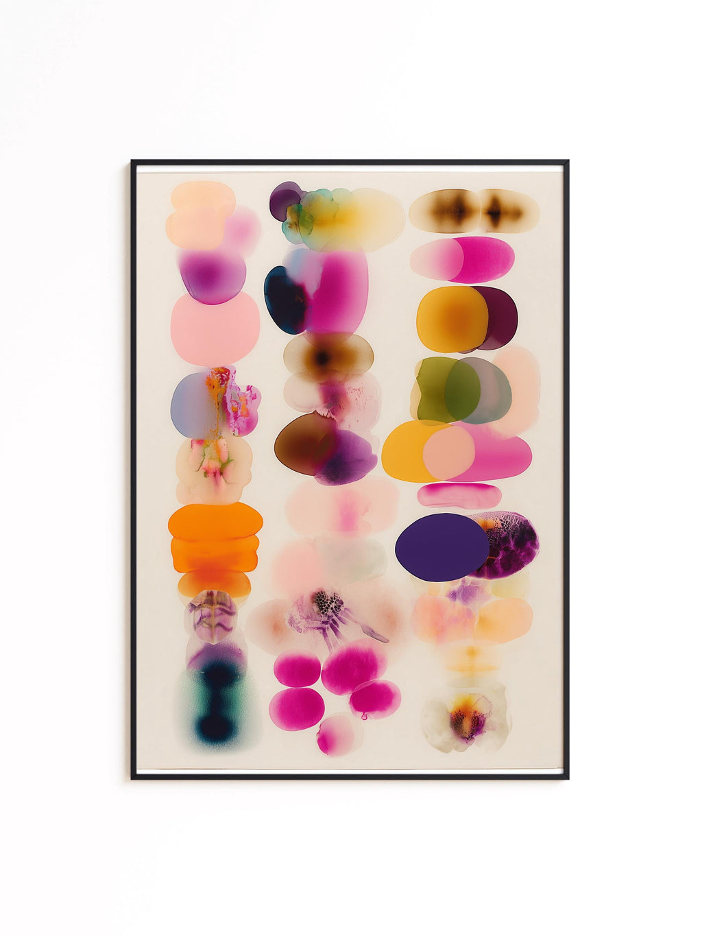 Colorful Abstract Shapes Print, Modern Organic Composition Wall Art