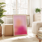 Pink Aura Gradient Print, Abstract Spiritual Wall Art, Soft Pastel Minimal Decor