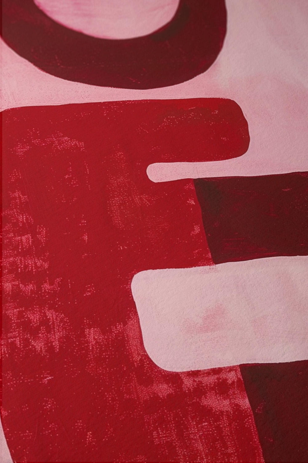 Red Abstract Art Print, Minimal Modern Wall Decor, Bold Graphic Painting