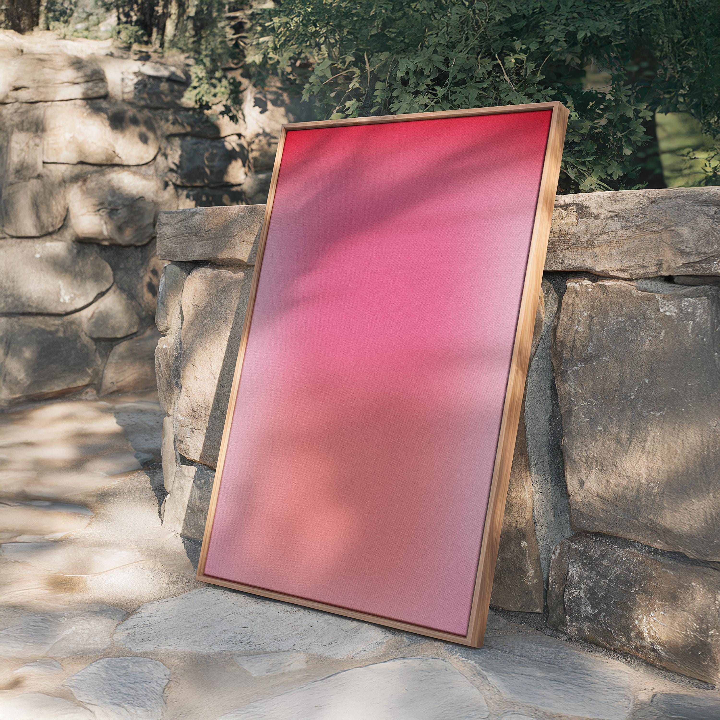 Pink Gradient Art Print, Coral Abstract Poster, Vintage Grain Wall Decor