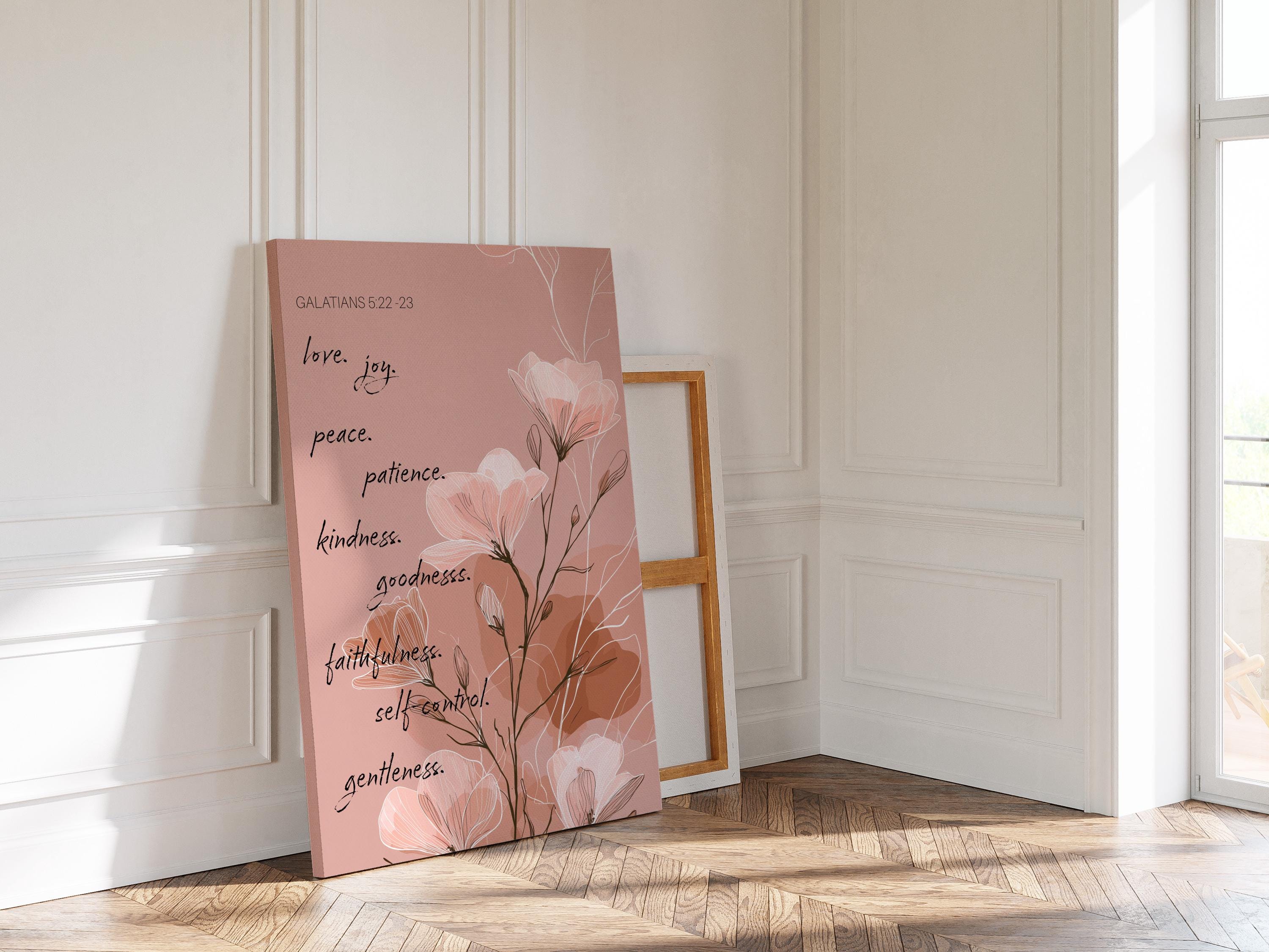 Fruit of the Spirit Wall Art Print, Floral Galatians Poster, Christian Decor