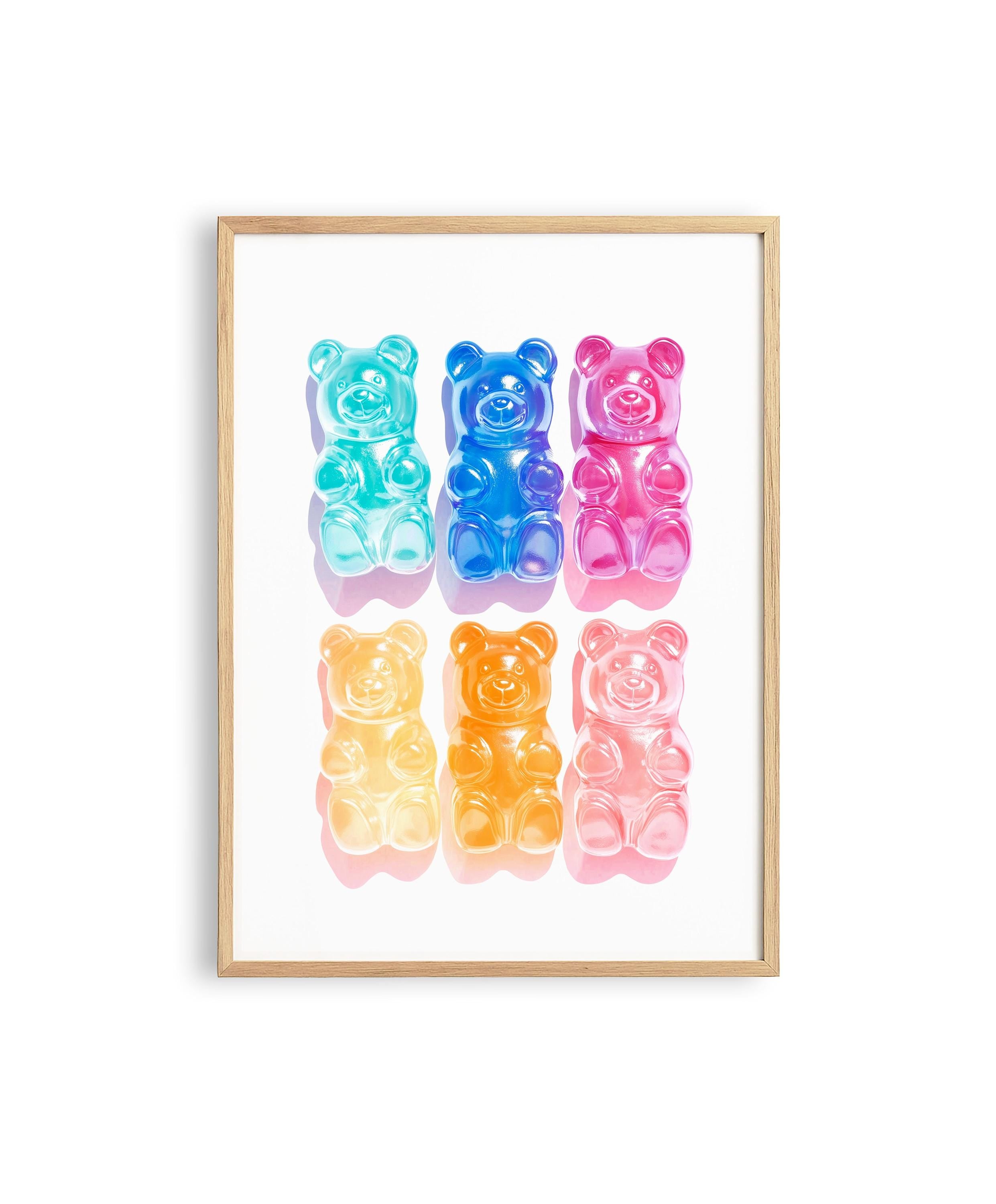 Gummy Bear Wall Art, Colorful Pop Art Print, Modern Candy Poster, Cute Vintage Wall Art