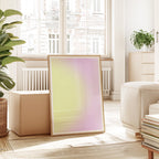 Pastel Yellow Lavender Gradient Art Print, Soft Minimal Abstract Wall Decor