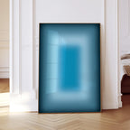Blue Aura Art Print, Teal Gradient Poster, Moody Modern Wall Decor