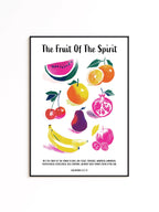 Fruit of the Spirit Wall Art Print, Galatians 5:22-23 Poster, Christian Fruit Decor