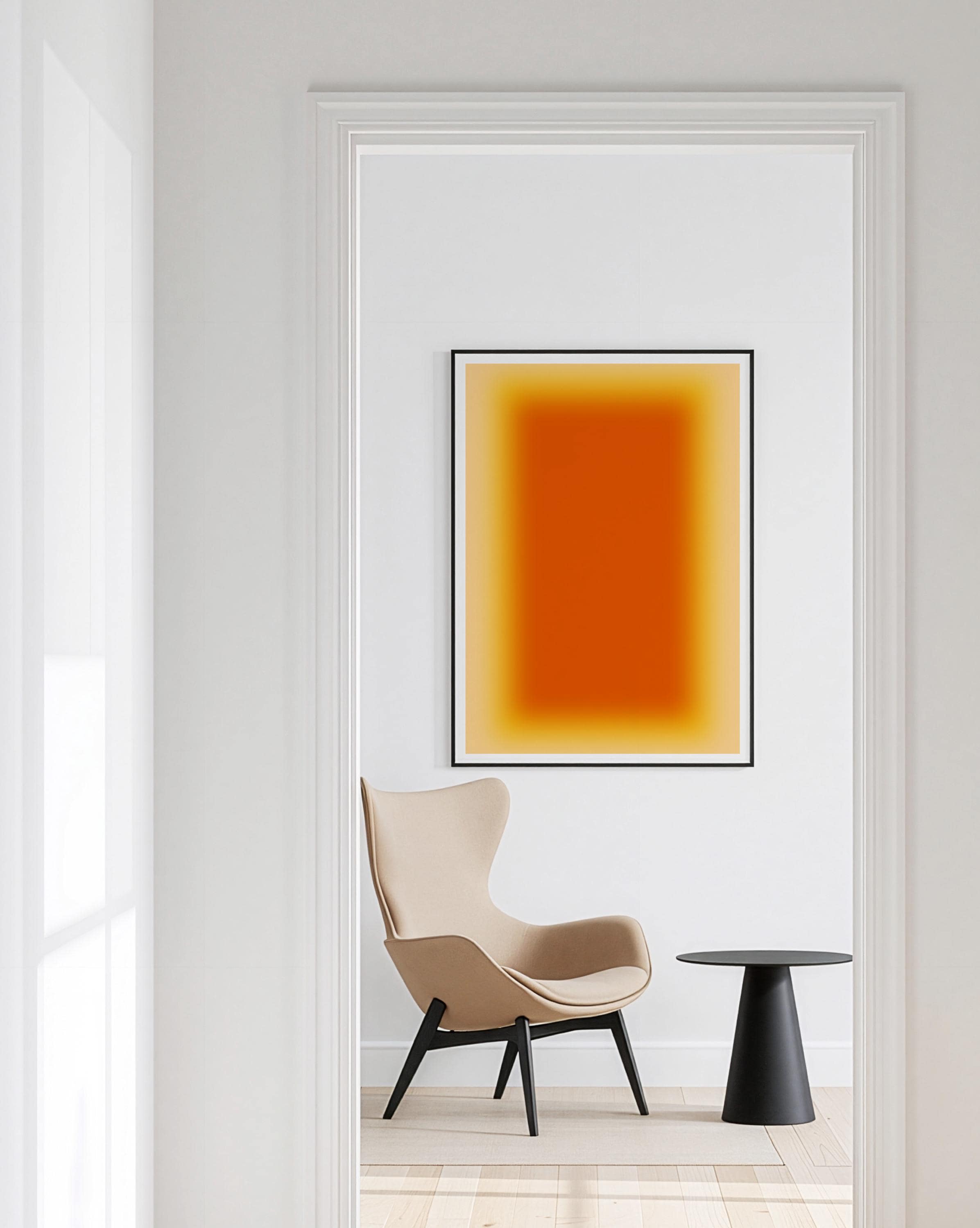 Abstract painting print, Orange Wall Art, digital download, Printable Art, Minimal Art