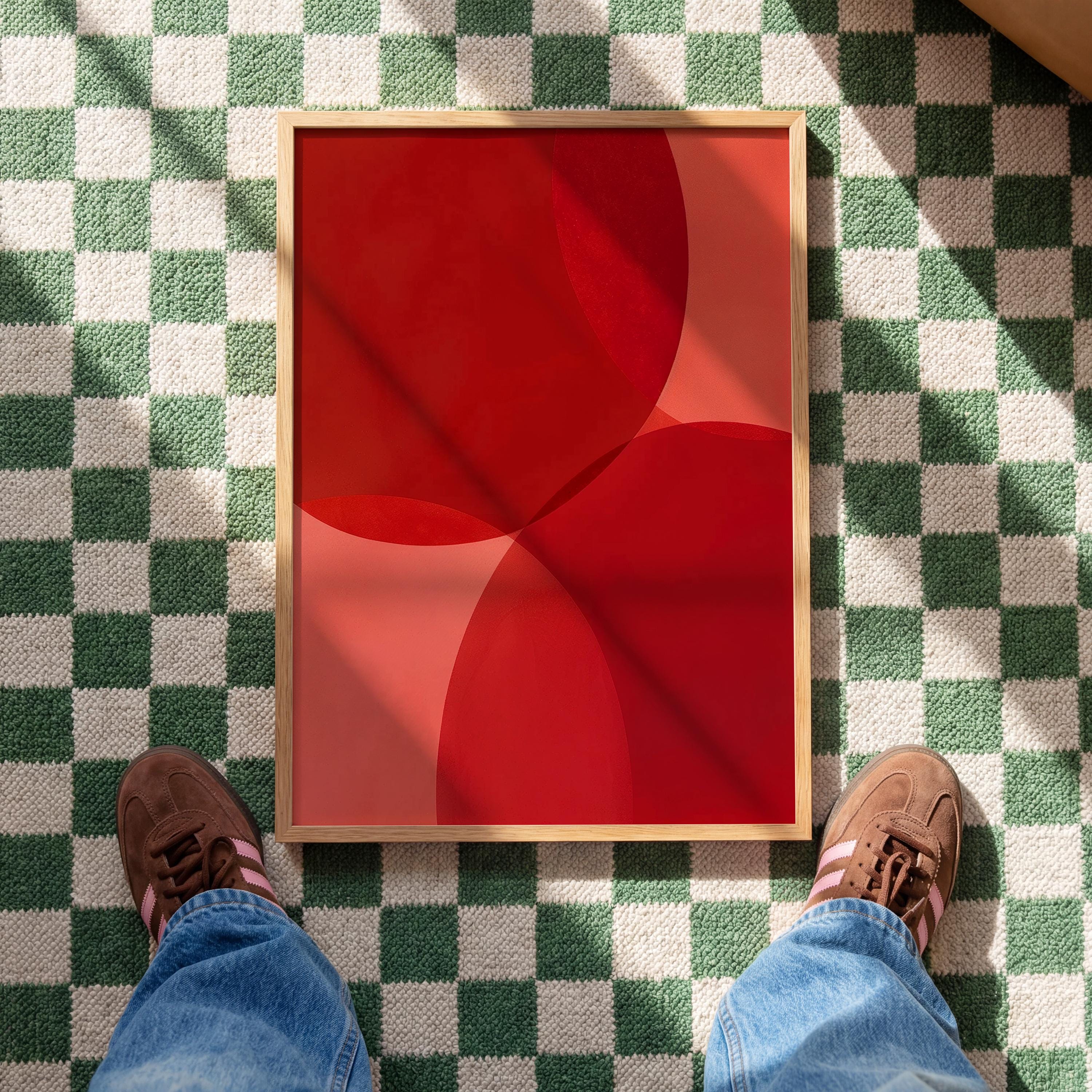 Red Abstract Wall Art Print, Modern Minimal Art, Contemporary Color Field Painting, Warm Red Interior Decor