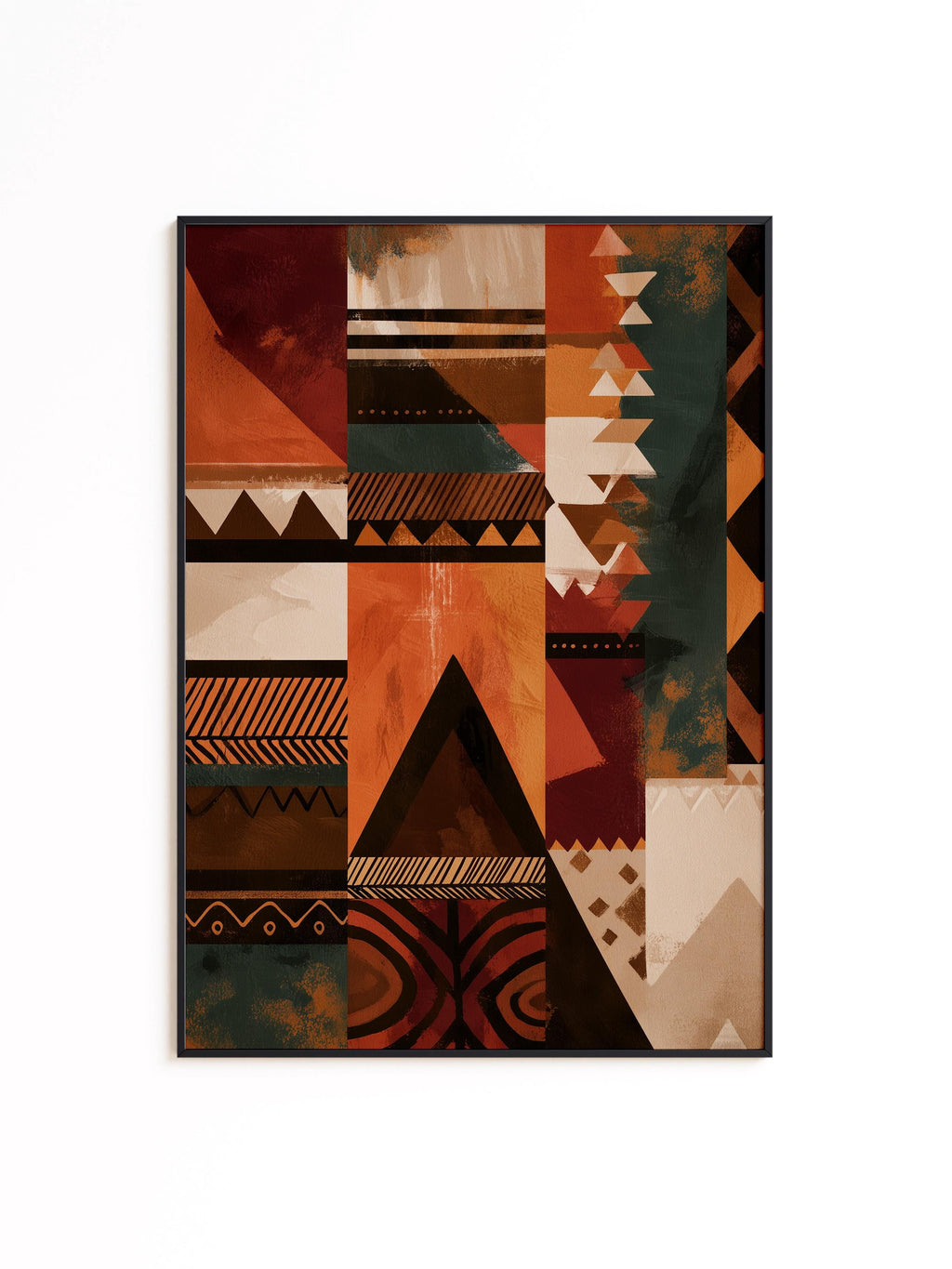 Afrocentric Wall Art Print, African Pattern Poster, Tribal Geometric Decor