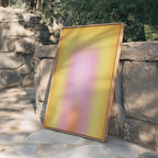 Pastel Gradient Art Print, Pink Yellow Abstract Poster, Soft Modern Wall Decor