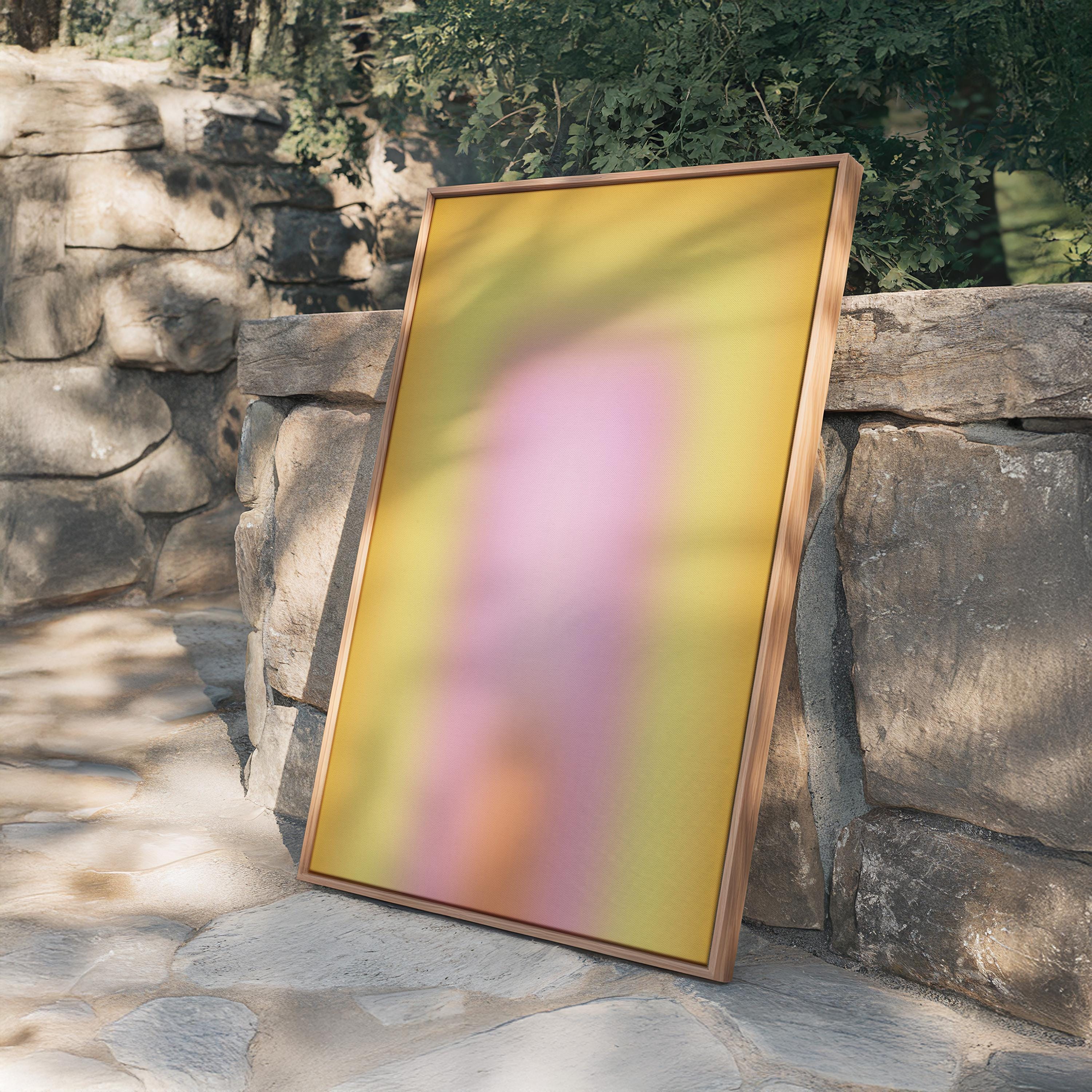 Pastel Gradient Art Print, Pink Yellow Abstract Poster, Soft Modern Wall Decor
