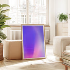 Neon Purple Gradient Printable Wall Art, Abstract Modern Poster, Pink Lavender Minimal Decor