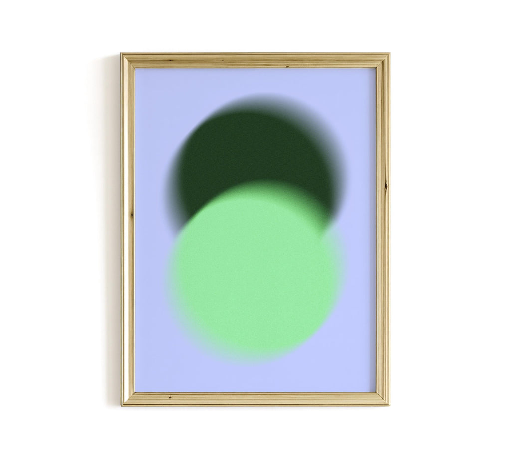 Green Gradient Abstract Art Print, Soft Blur Minimal Wall Decor, Modern Square Artwork