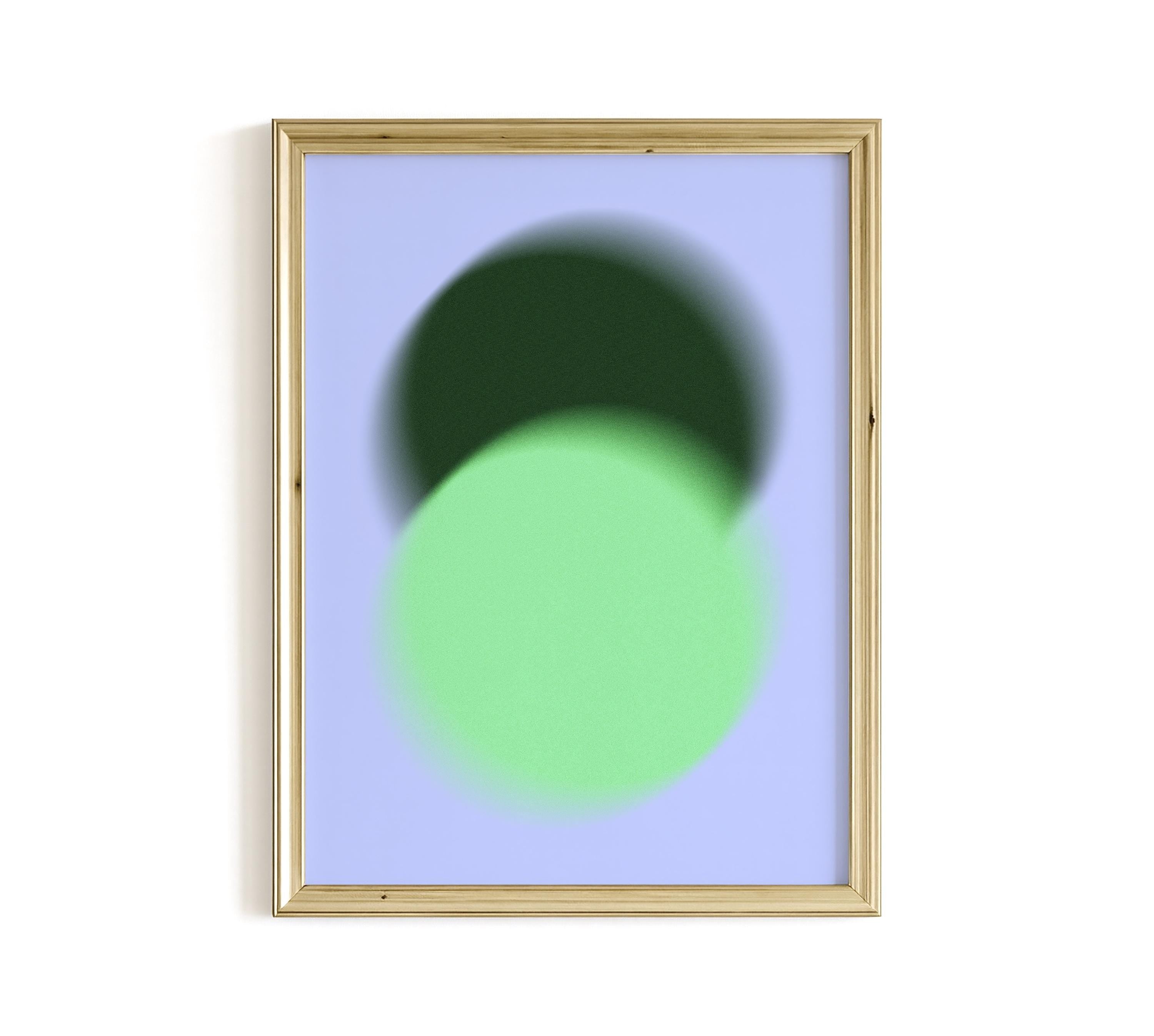 Green Gradient Abstract Art Print, Soft Blur Minimal Wall Decor, Modern Square Artwork