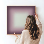 Purple Framed Wall Art, Dark Violet Gradient Print, Moody Lavender Canvas Print, Fall Art