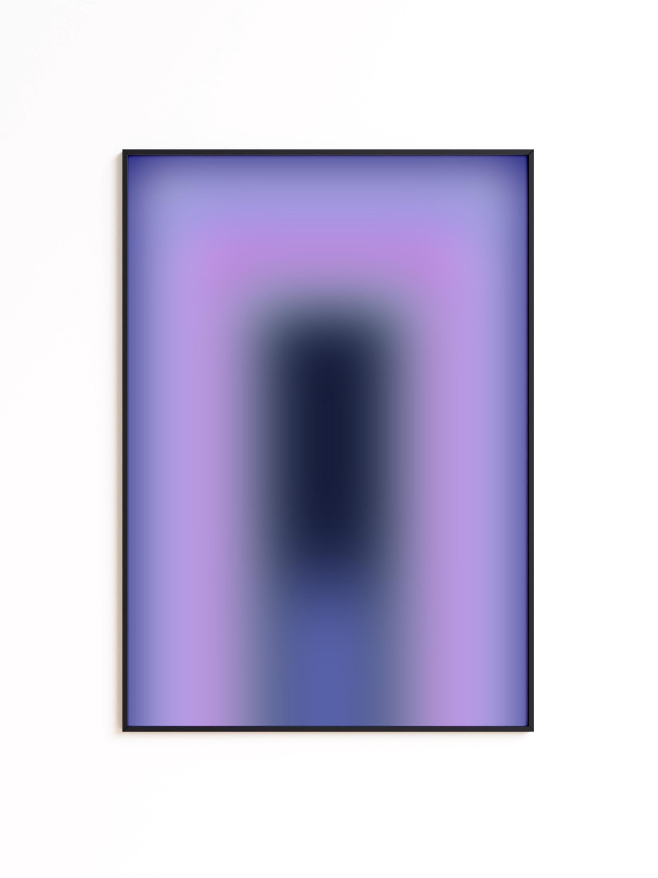 Purple Gradient Art Print, Lavender Blue Abstract Poster, Modern Wall Decor
