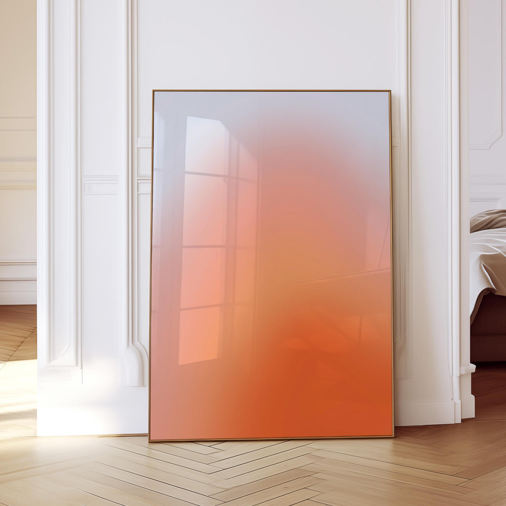Lilac Peach Sunset Gradient Wall Art, Aura Glow Poster, Dreamy Minimal Abstract Print