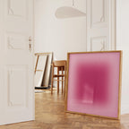 Pink Abstract Wall Art, Minimalist Magenta Ombre Canvas Home Decor, Large Canvas Art