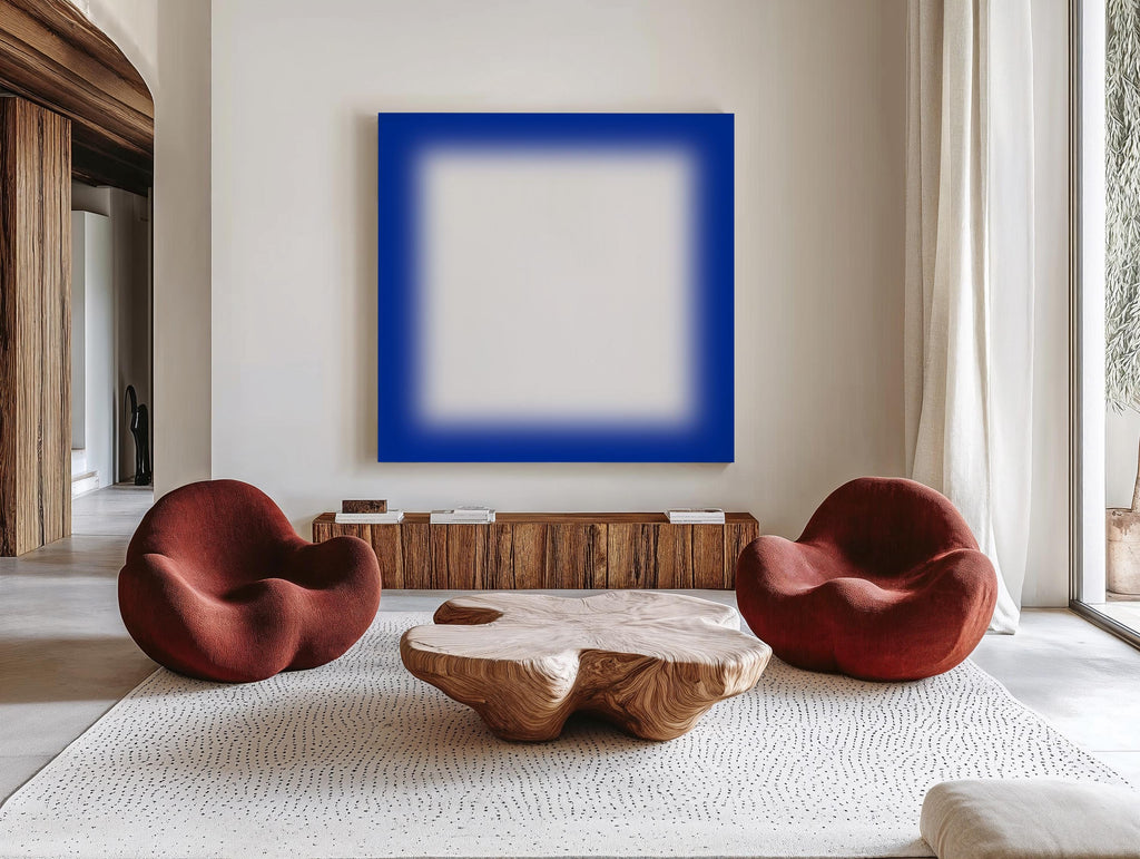 Blue Gradient Abstract Art Print, Minimal Modern Square Artwork