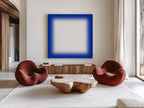 Blue Gradient Abstract Art Print, Minimal Modern Square Artwork