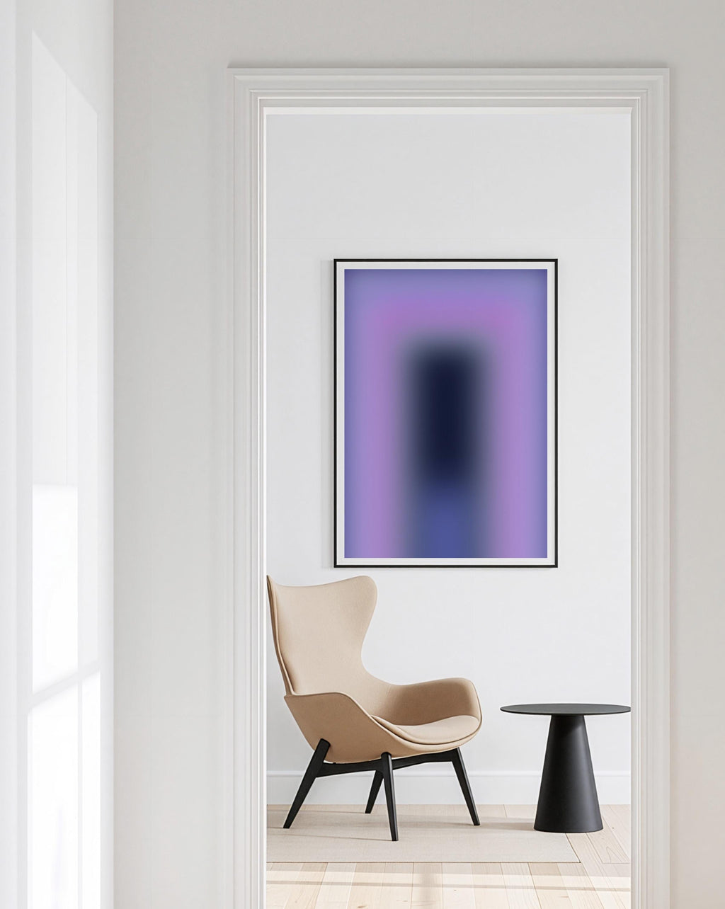 Purple Gradient Art Print, Lavender Blue Abstract Poster, Modern Wall Decor