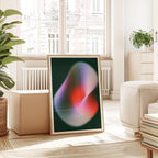 Abstract Blob Art Print, Modern Gradient Poster, Red Green Contemporary Wall Decor