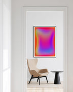Pink Orange Aura Print, Neon Gradient Wall Art, Lilac Glow Abstract Decor