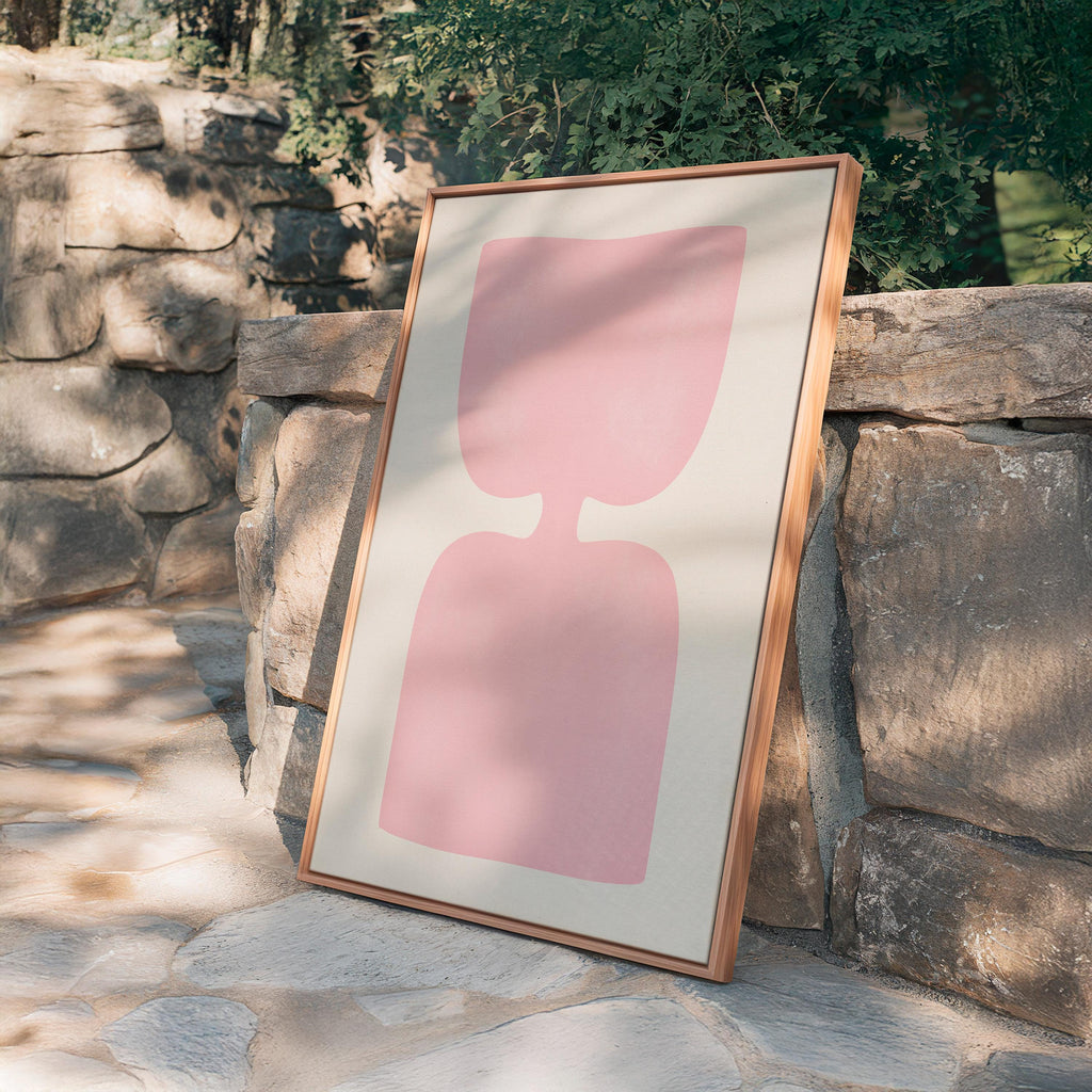 Pink Abstract Art Print, Minimalist Shape Poster, Soft Modern Wall Decor